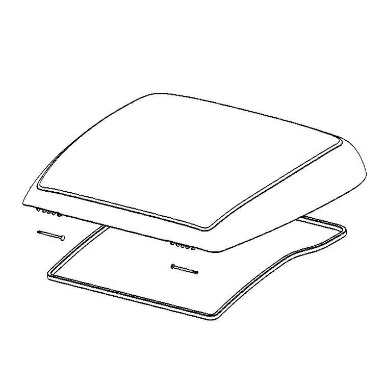 Glass Complete with Seal and Hinge Bolt