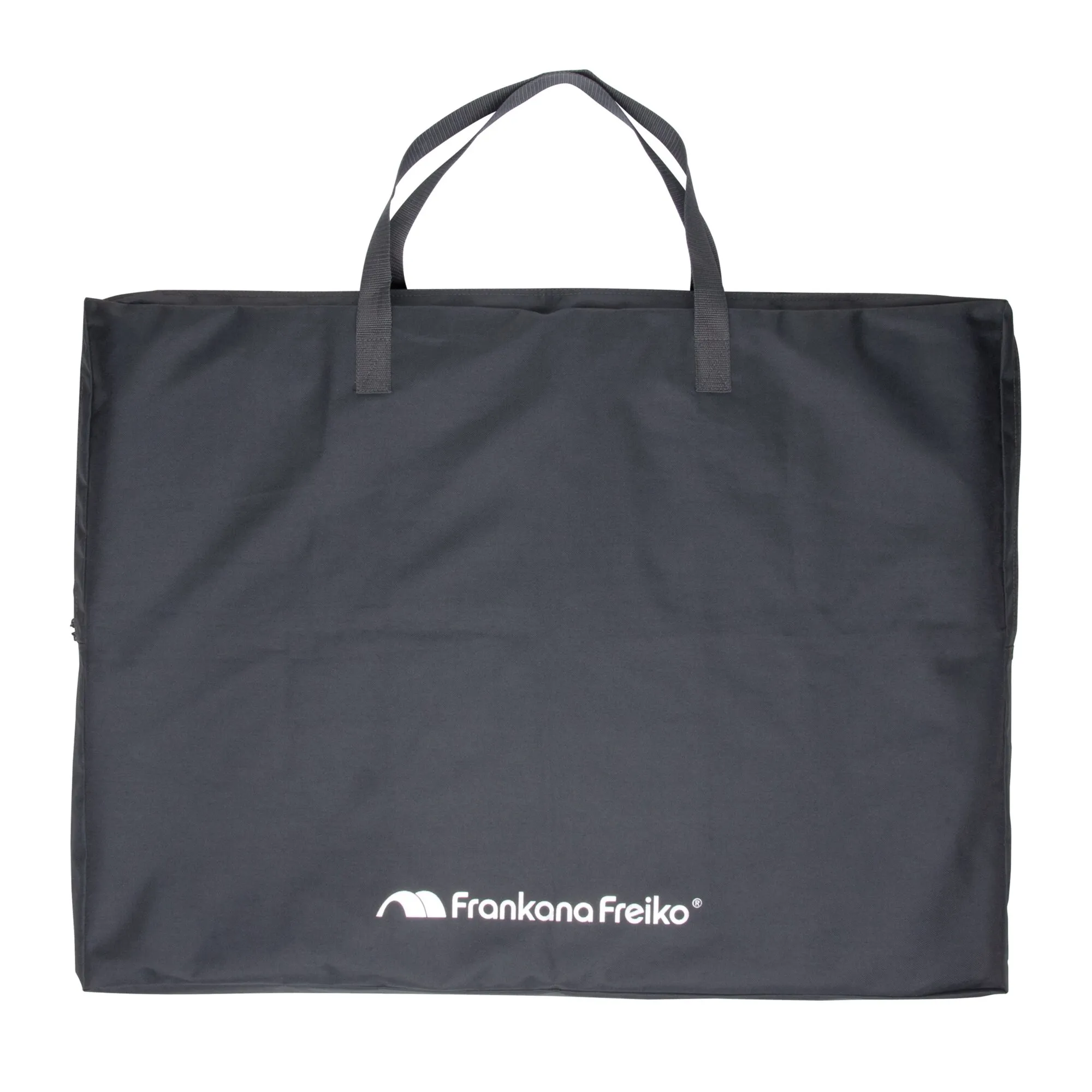Schwarze Transporttasche mit zwei Tragegriffen und Frankana-Freiko-Logo für den Campingtisch HighQ Blackline, 115 cm