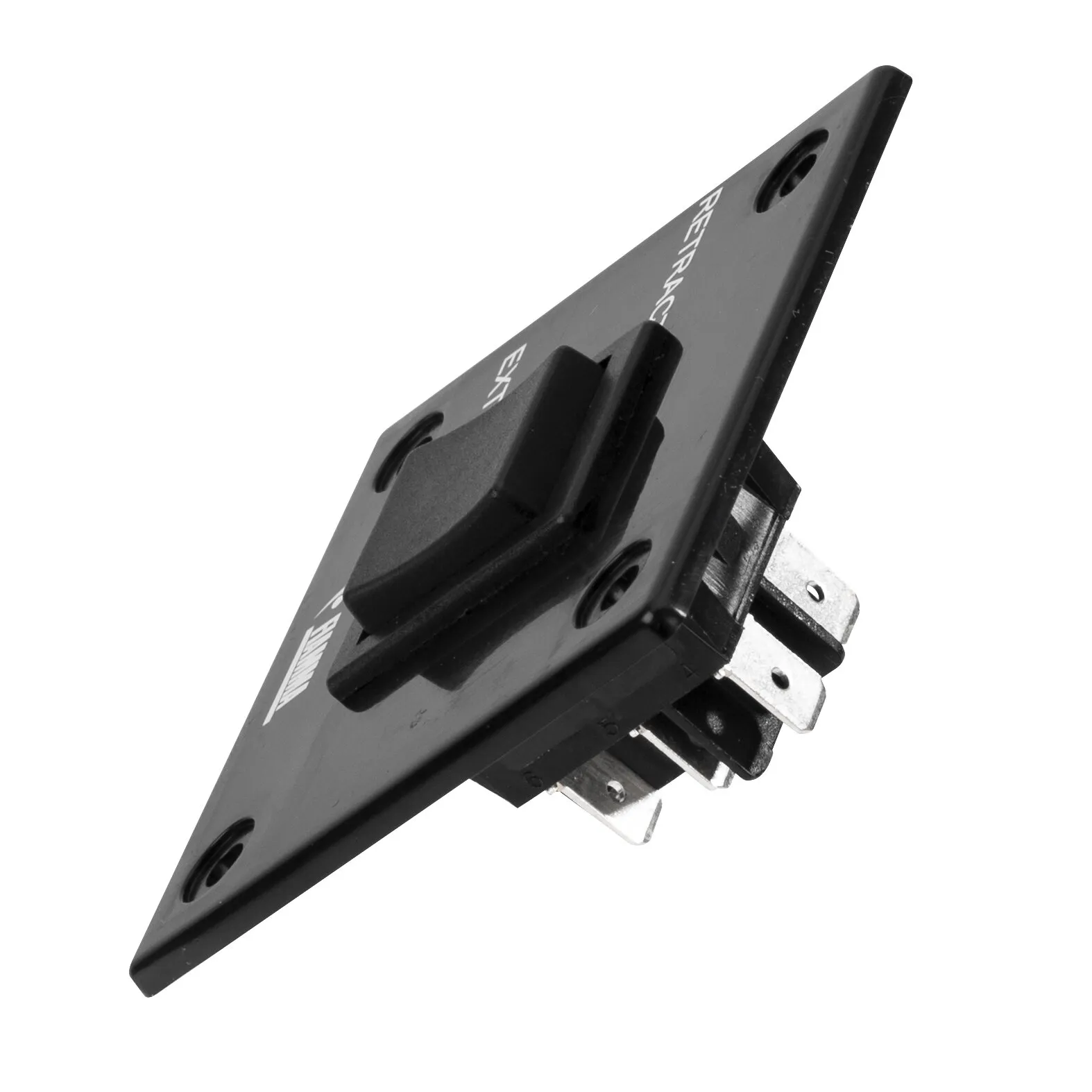 Schwarzes Motor Kit Advanced F80s in Titan-Ausführung mit dreieckiger Montageplatte und sichtbaren Metallkontakten