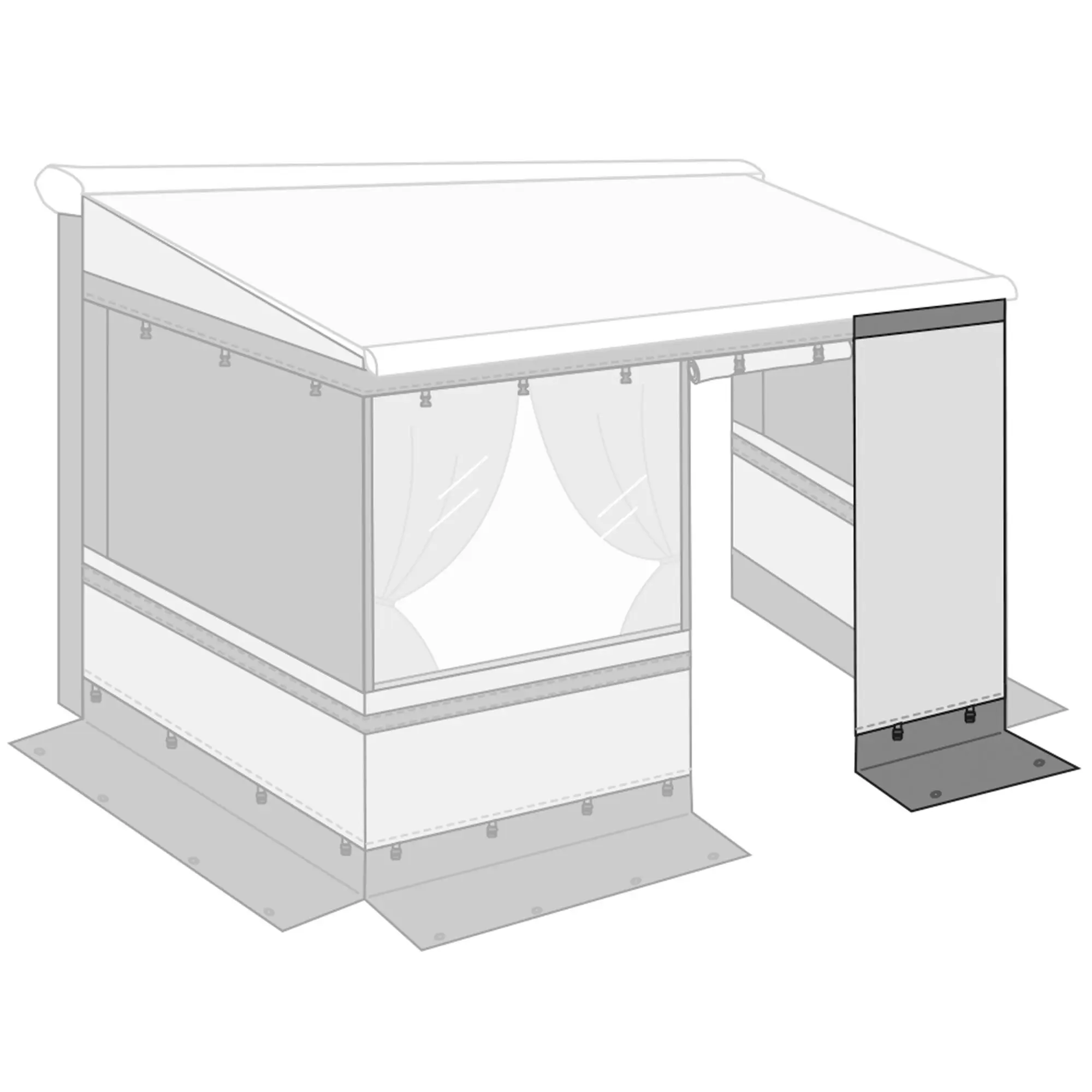 Privacy Room Light Frontpanele – Frontwanderweiterung, 40 cm