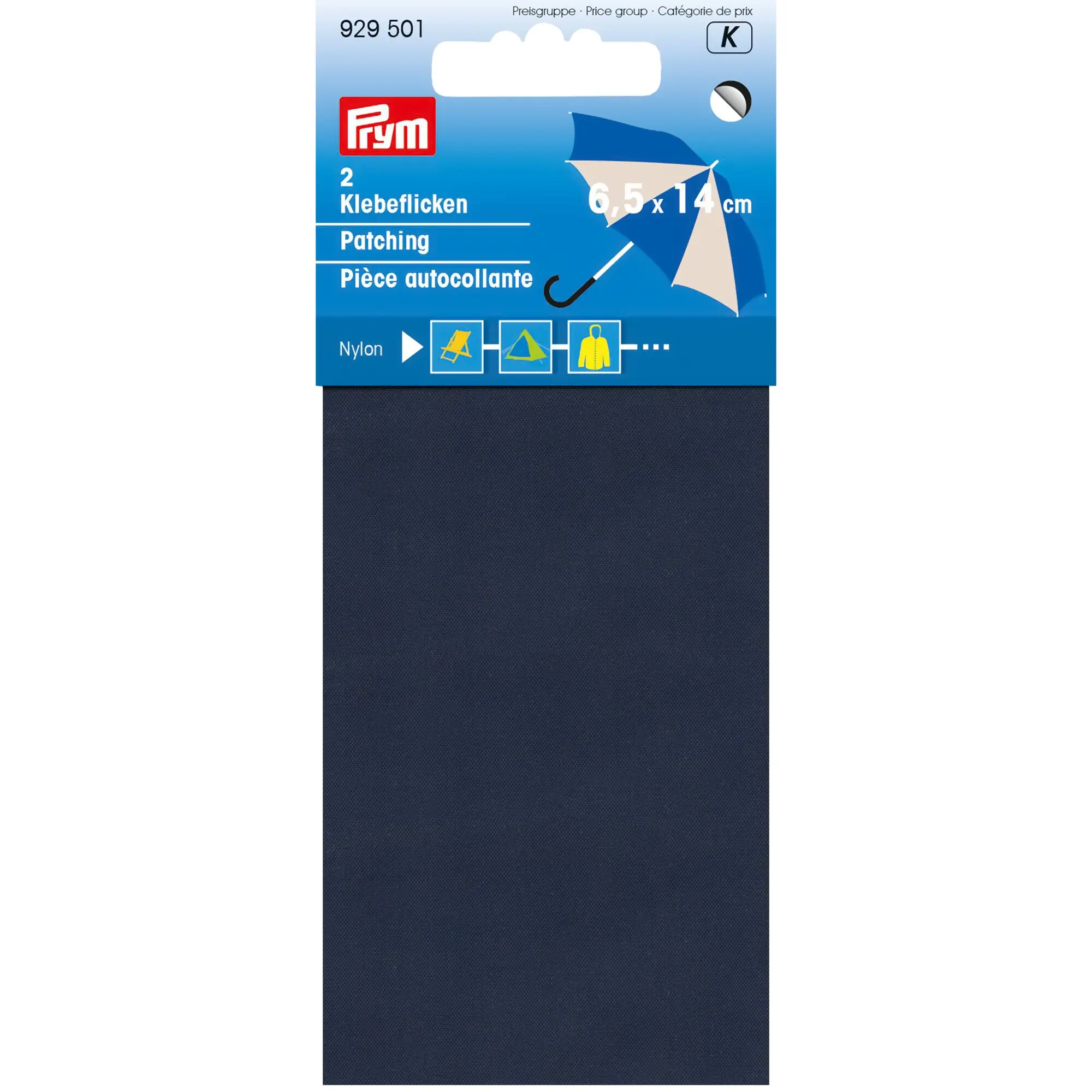 Klebeflicken aus Nylon, blau