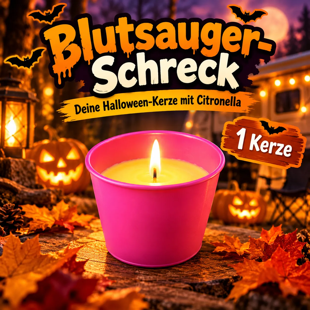 Citronella Candle with Natural Citronella Oil, assorted colours