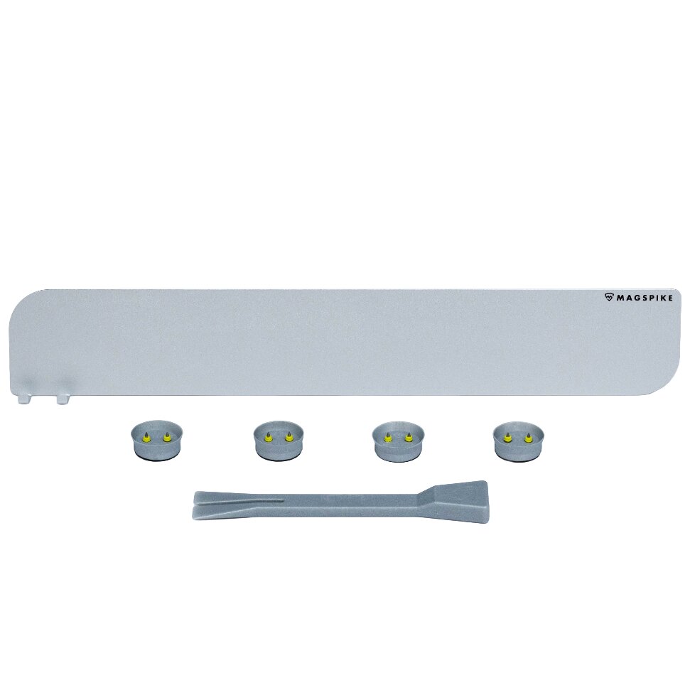 Trägerplatte mit Magnet MagSpike Set L+ mit integrierten Haken, silber