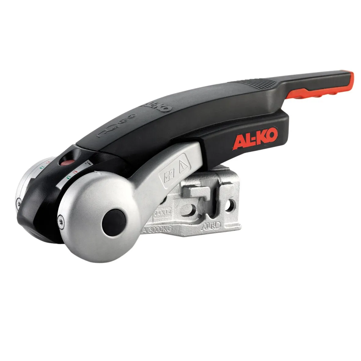 Schwarze und silberne AL-KO Diebstahlsicherung Safety Compact für AK 160 mit langem Hebel und Kupplungsmechanik