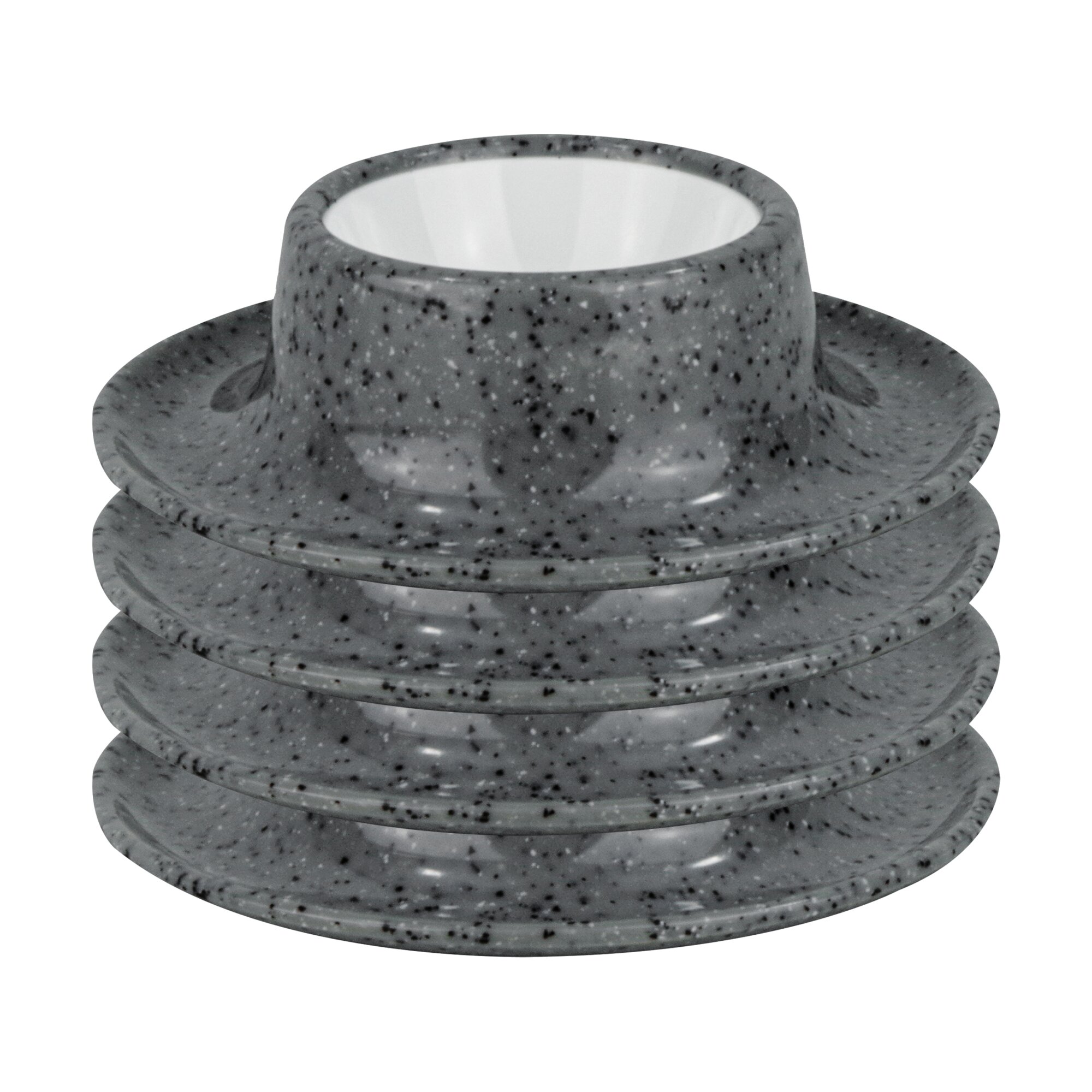 Eierbecher Solid Line, granitgrau, 4er-Set