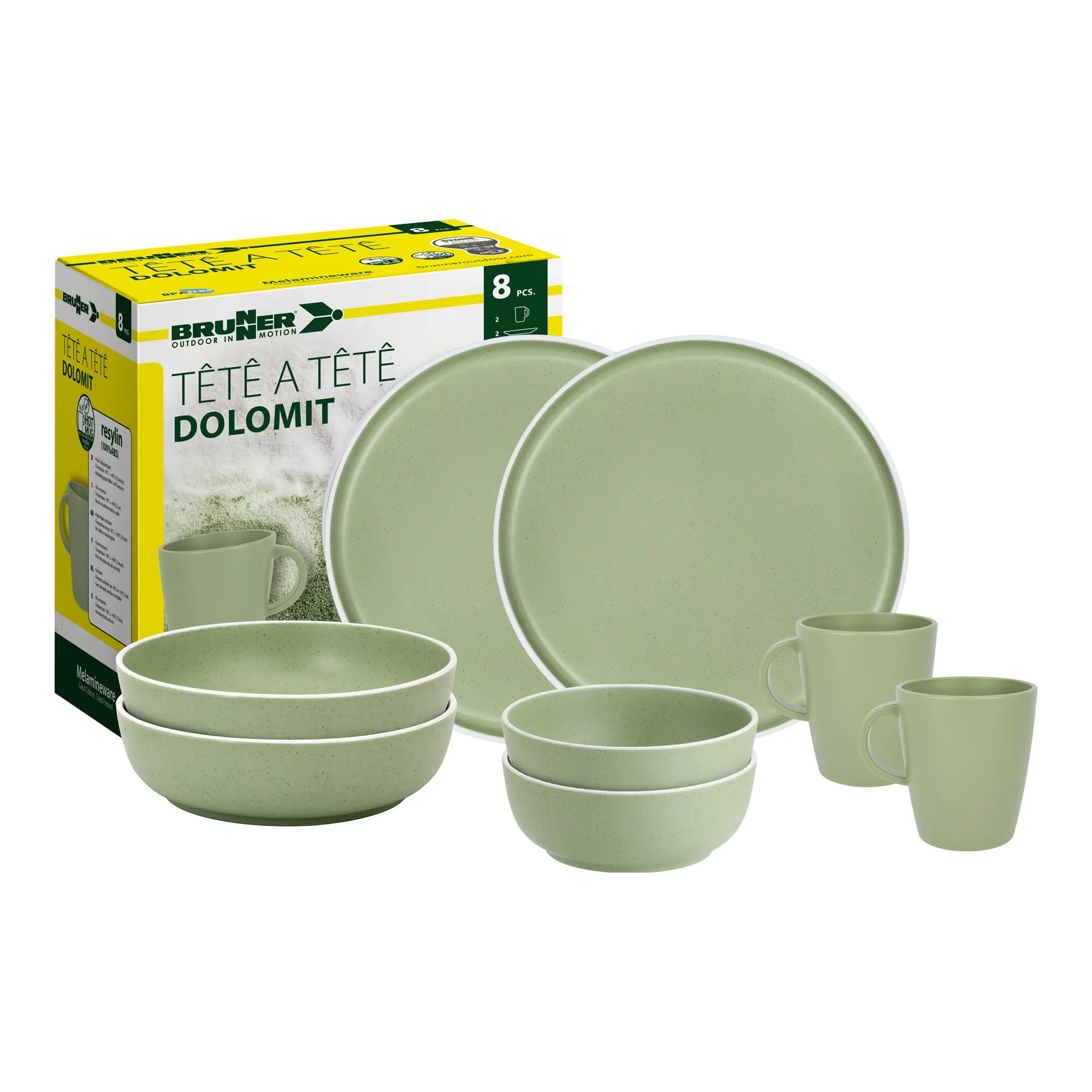 Geschirrset Tête-à-Tête Dolomit, grün