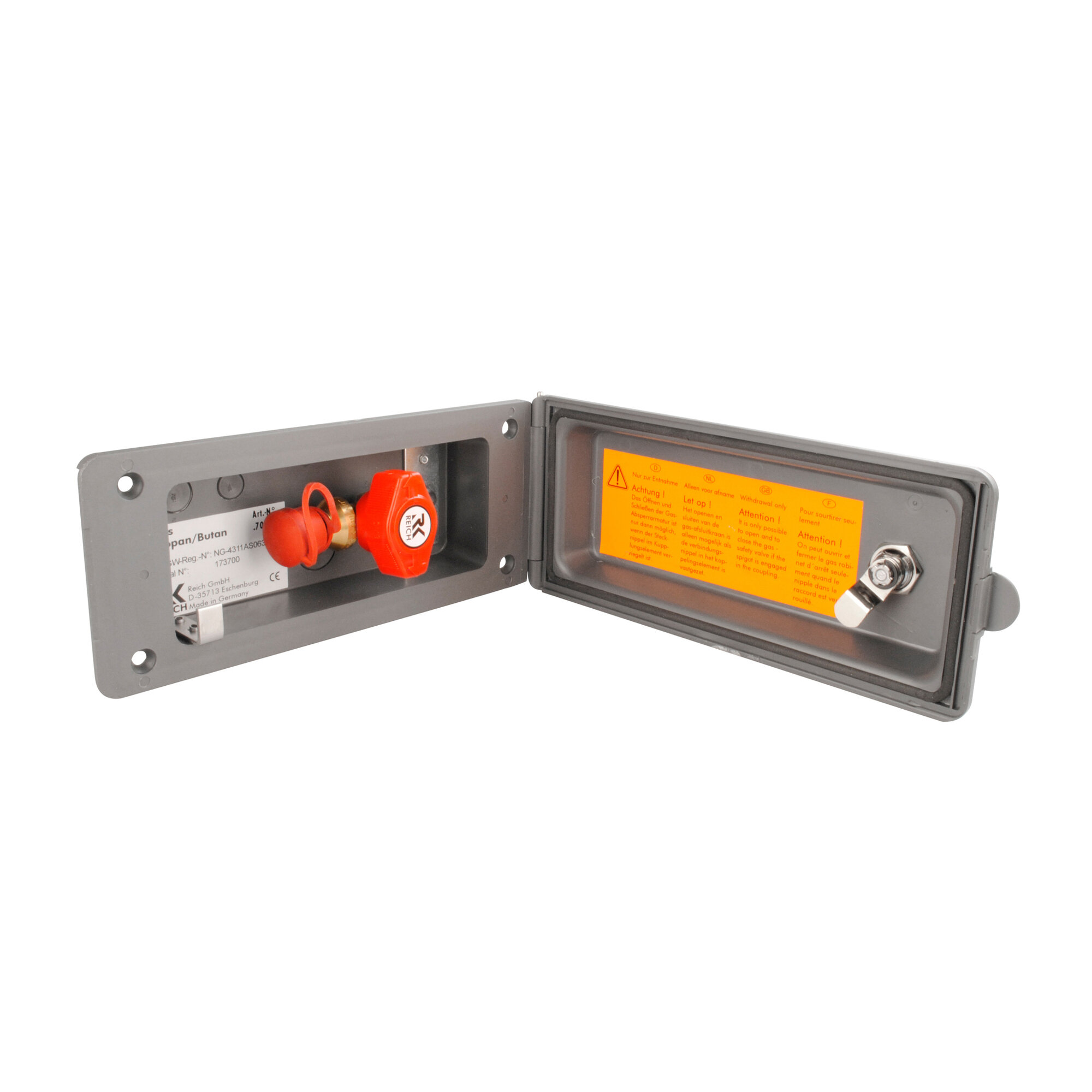 Outdoor Socket Gas with Lock, grey