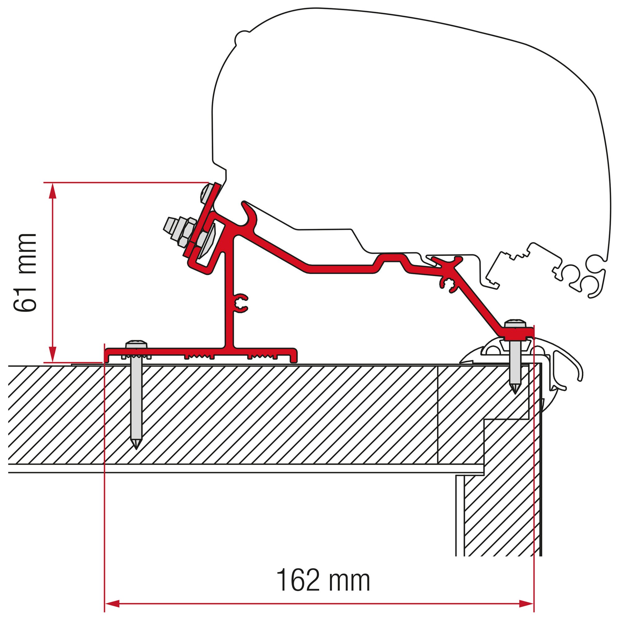 Markisenadapter Caravan Roof, 370 cm