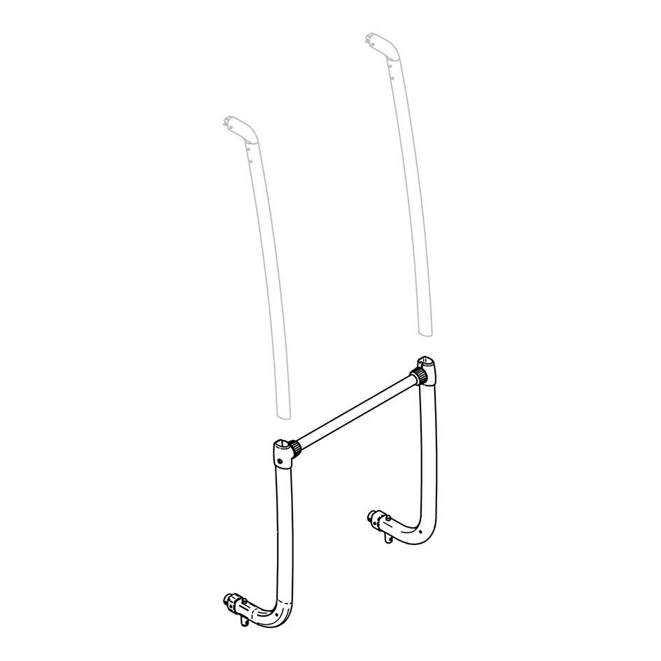 Support Frame Cross Bar and Set Lower Support Arms Excellent LV, silver