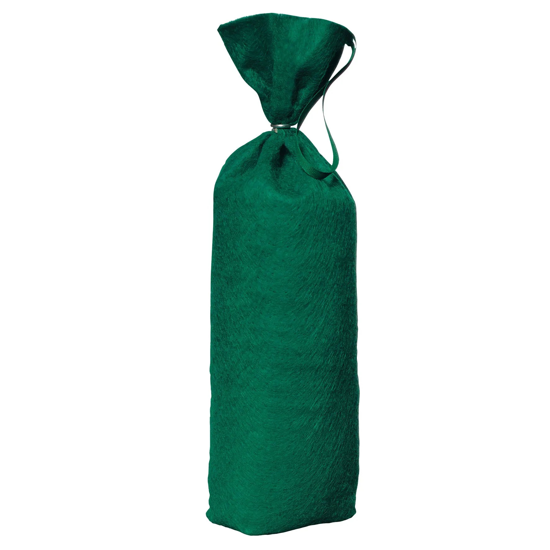 Grüner, länglicher Luftentfeuchter Multi-Dry® aus textilem Material mit zugebundenem Verschluss und Trageschlaufe