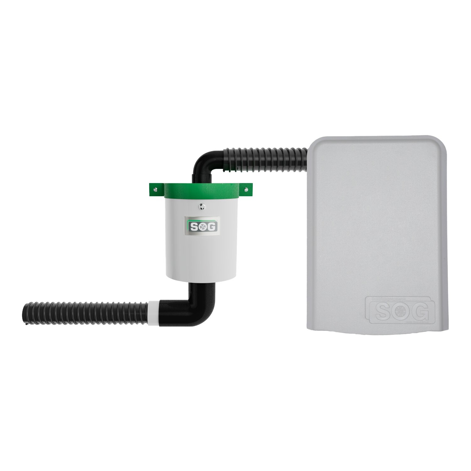 Elektrische WC-Entlüftung für Trockentoilette, Türvariante hellgrau