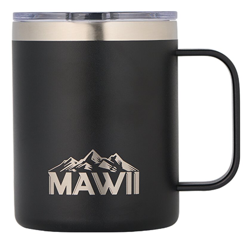 Stainless Steel Mug with Handle, 350 ml, black