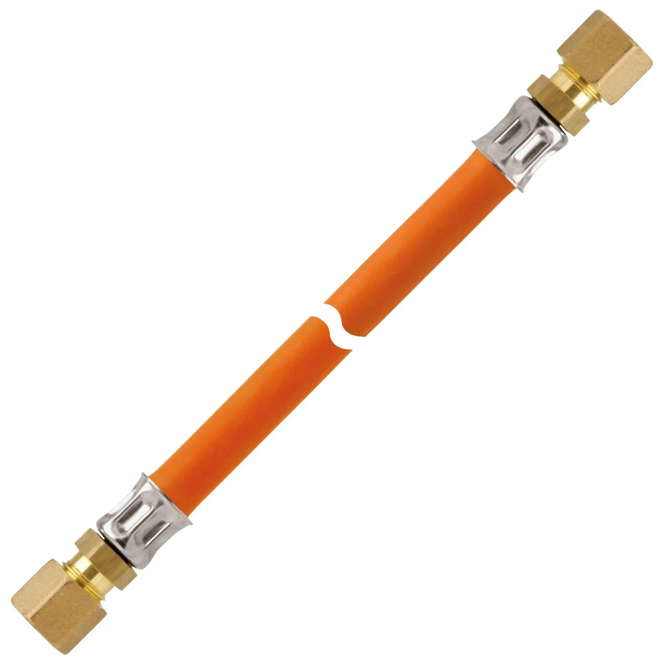 High-Pressure Gas Hose Line PS 10 bar both sides RVS8 x 600 MS