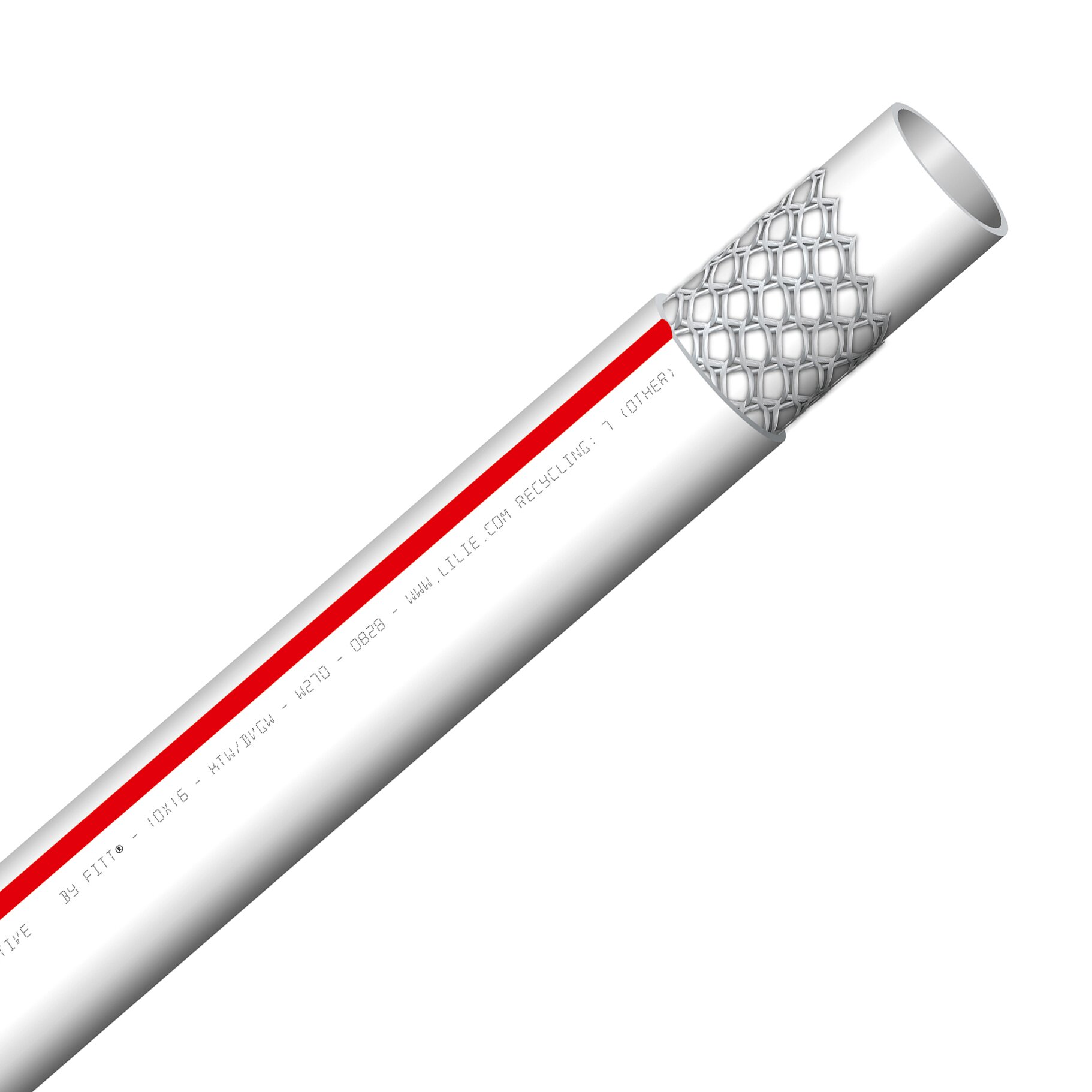 LILIE Trinkwasserschlauch WeißGELB warm, 10 x 18 mm, 5 m