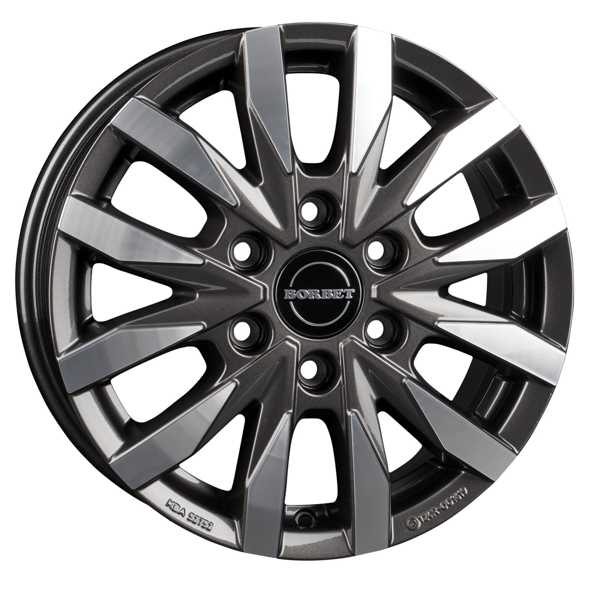 Aluminiumfelge CW6 für MB Sprinter ab Baujahr 2006/04 mit Front-/Heck Antrieb, mistral anthracite polished glossy, 6,5 x 16"