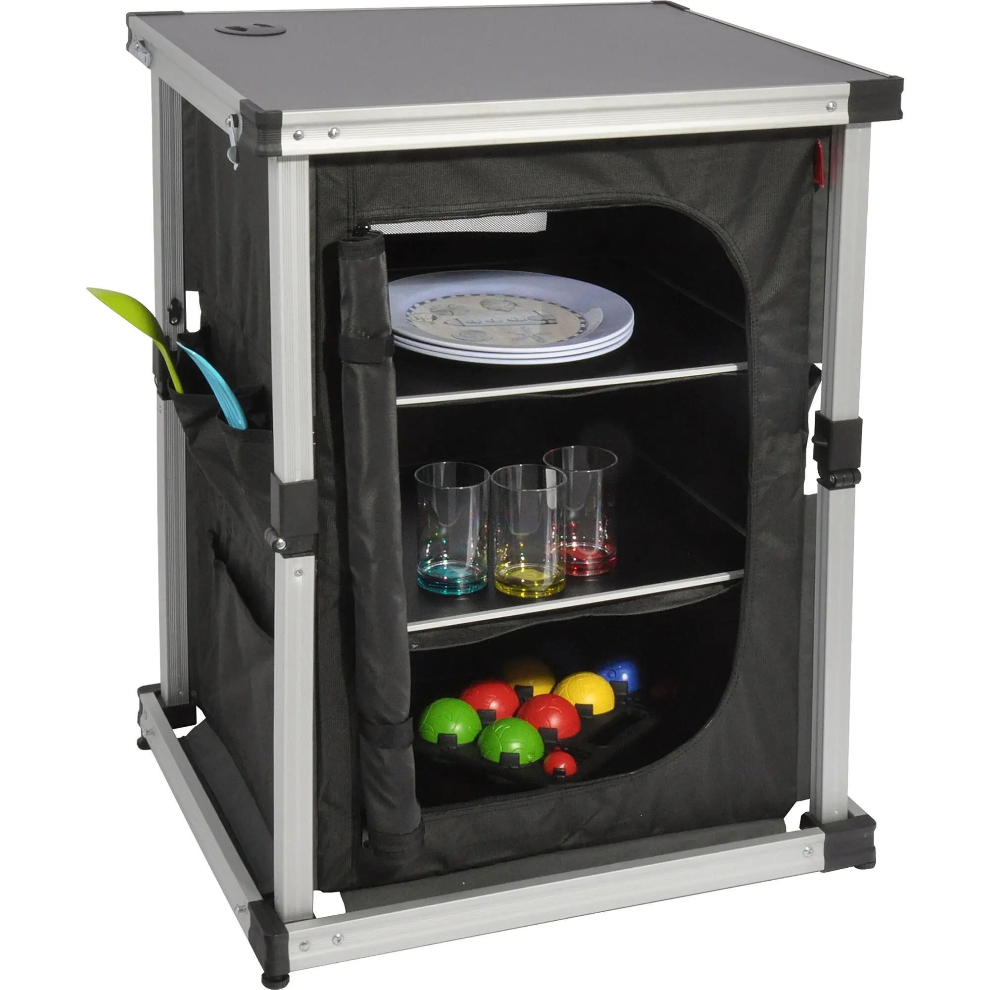 Campingschrank, dunkelgrau, Single