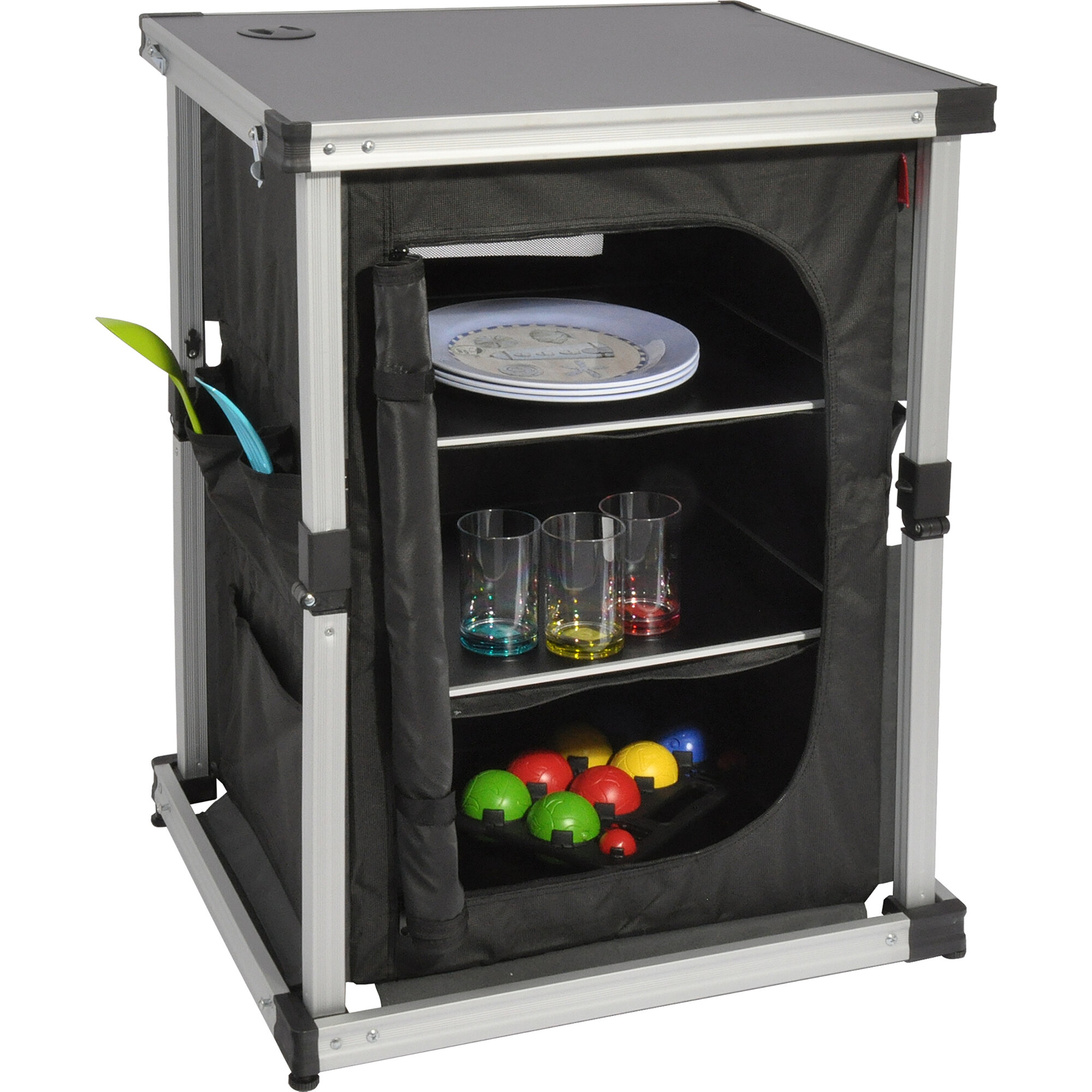 Camping Cabinet, dark grey, Single