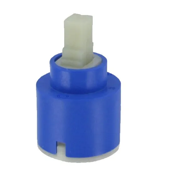 Blaue zylindrische Keramikkartusche mit weißem Vierkantstift und grauem Bodenringಾಗ