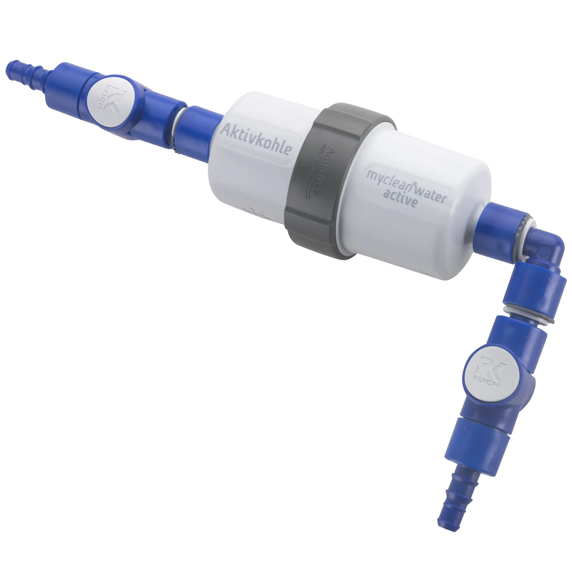 Wasserfilter Einbauset myclean®water active Schlauch, ein gerader und ein gewinkelter Anschluss