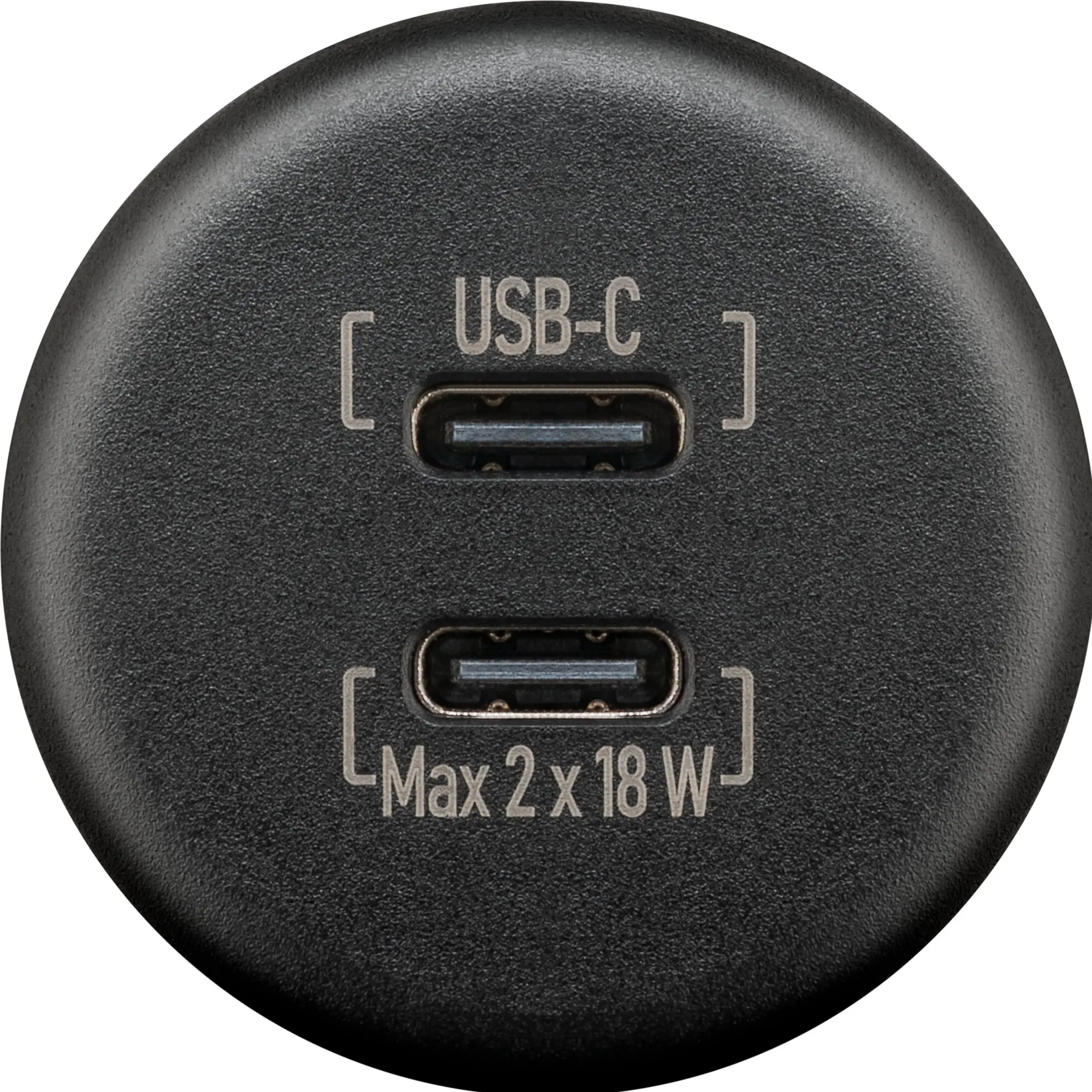 Einbauladegerät Dual USB-C 18 W, schwarz