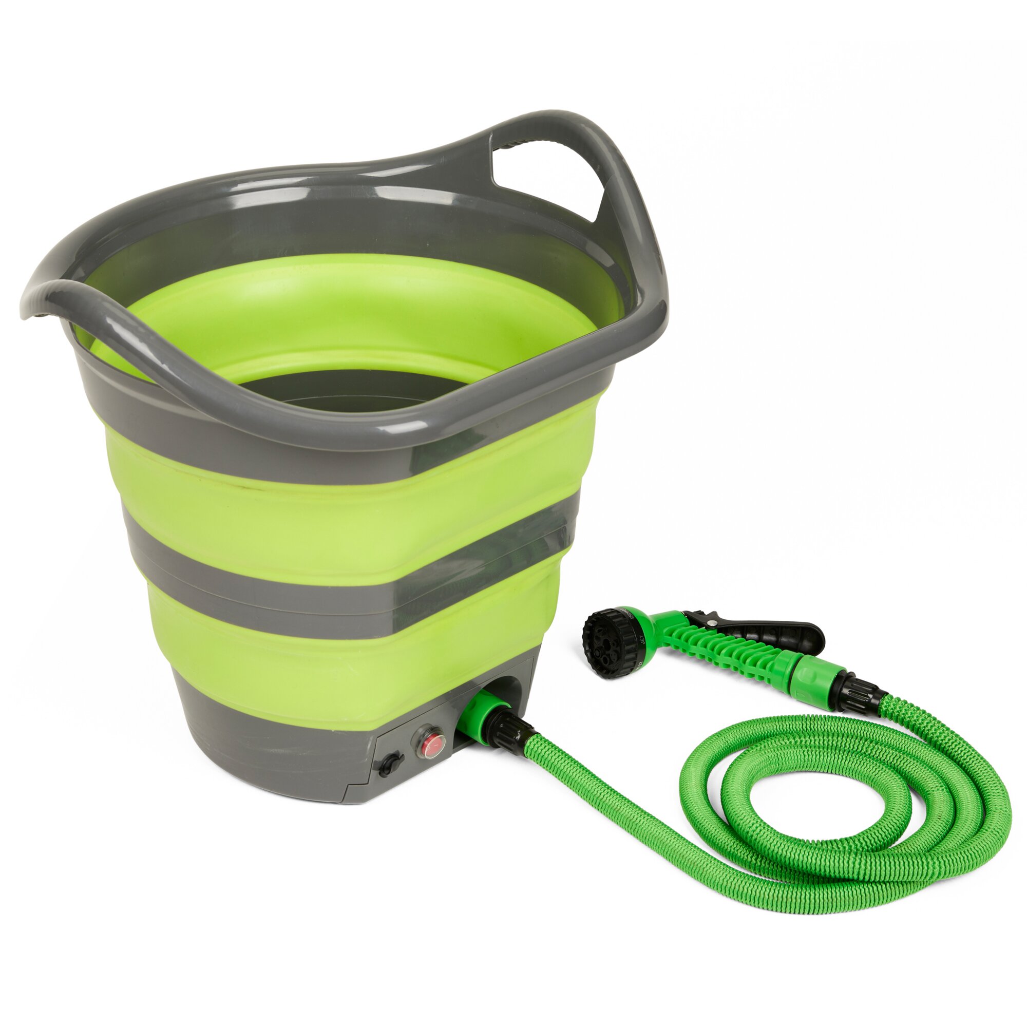 Collapsible Bucket with Shower Head, Portable Shower Battery Plus