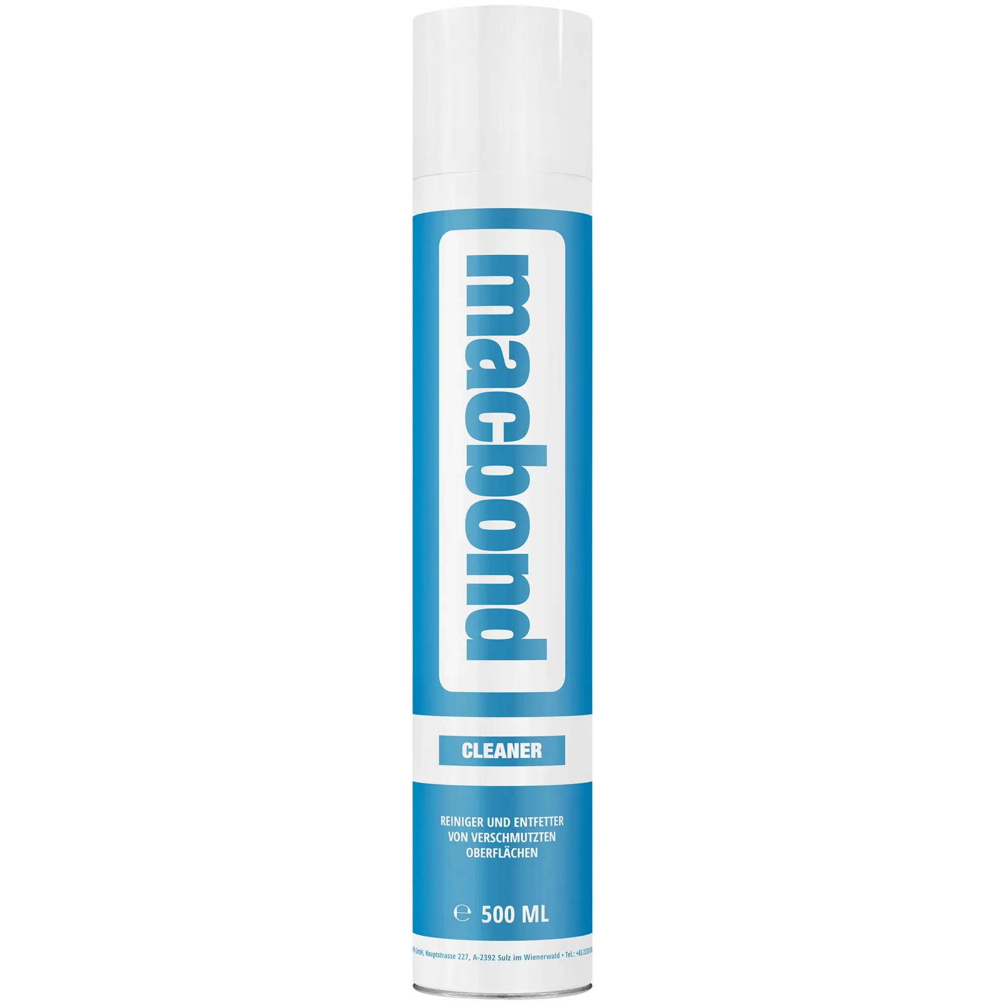 Blau-weiße 500-ml-Spraydose Universalreiniger Cleaner zum Reinigen und Entfetten verschmutzter Oberflächen