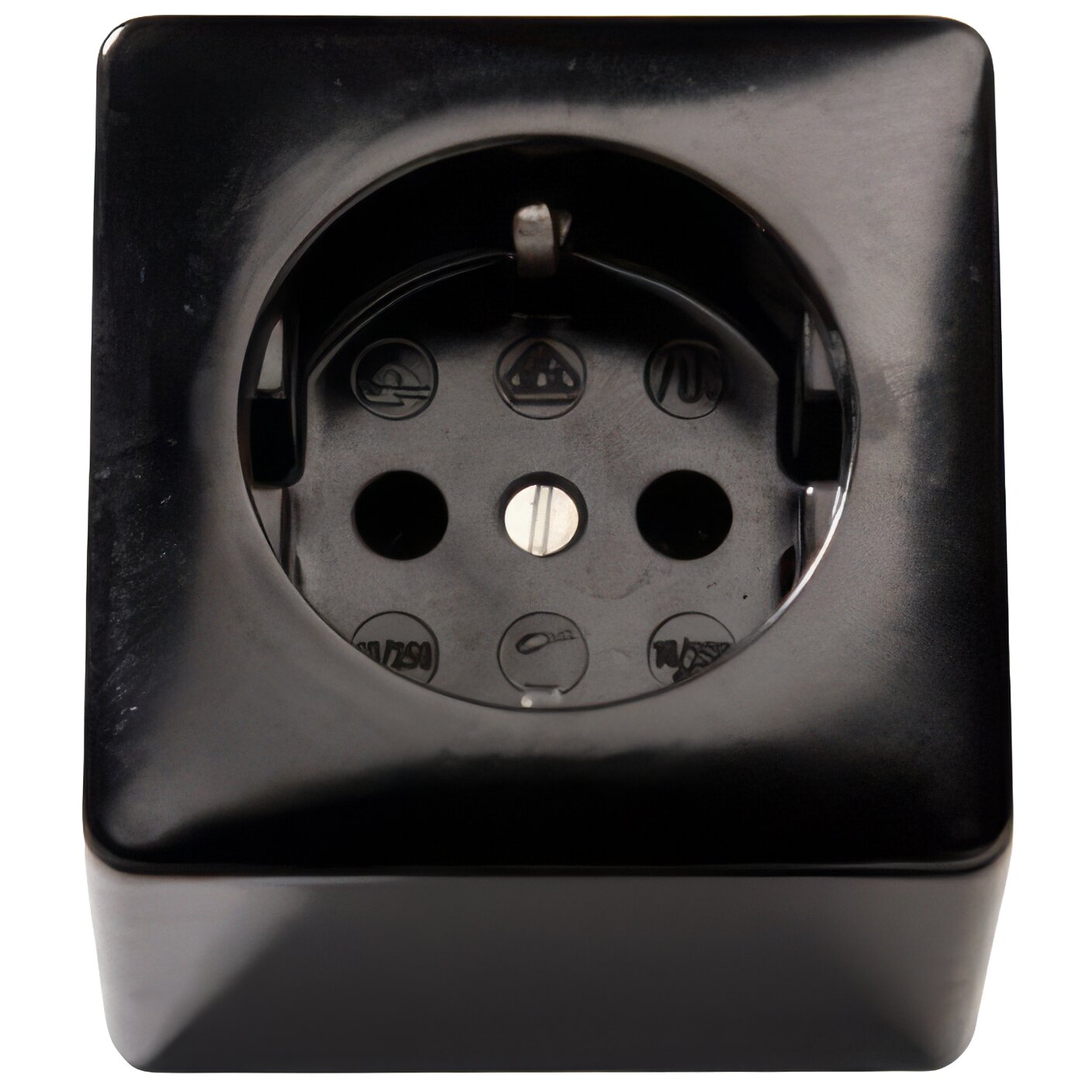 Steckdose Schuko Aufputz, schwarz, 1-fach