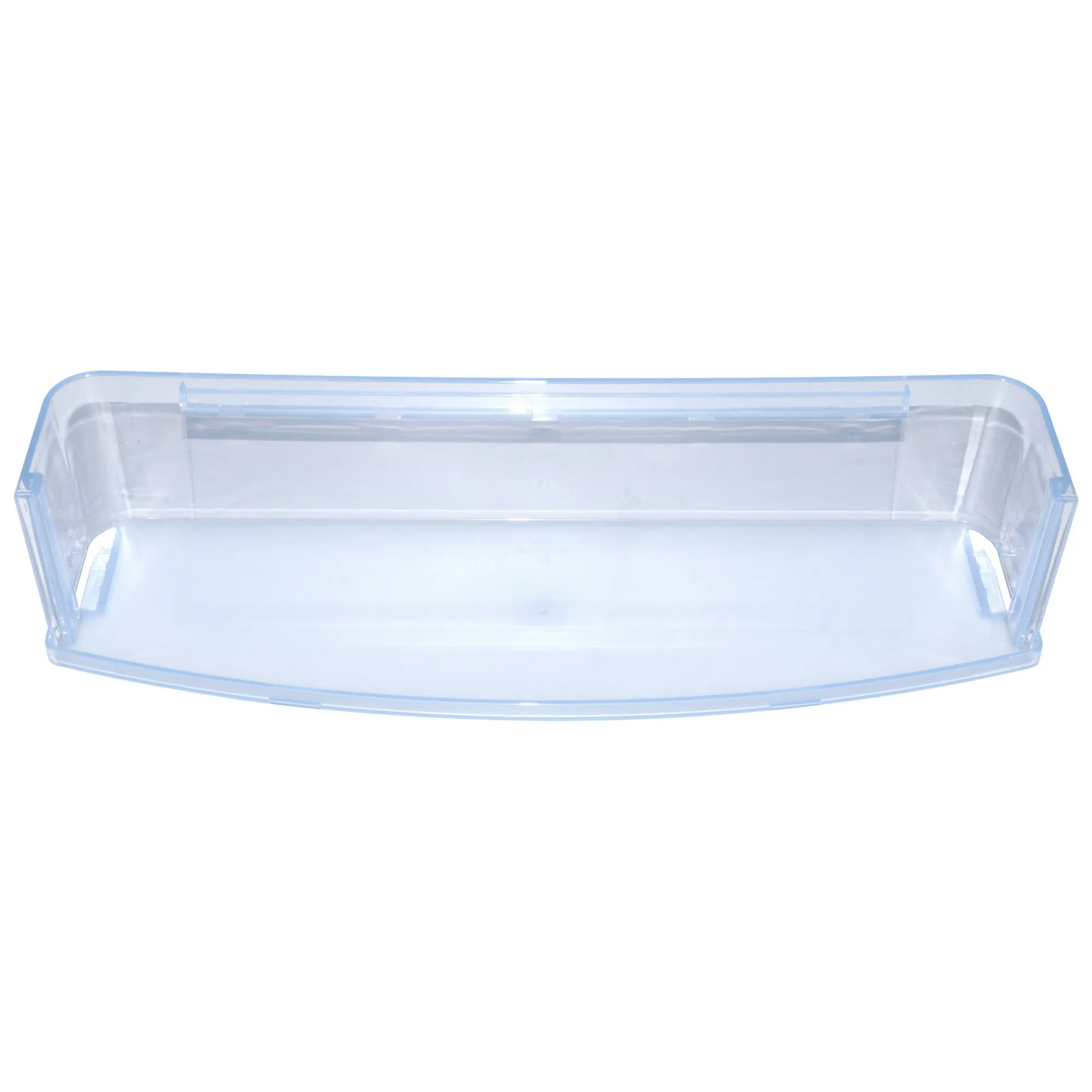 Transparente blaue Etagere mit rechteckiger Form und erhöhtem Rand, Innenansicht, 41,10 cm x 8,50 cm