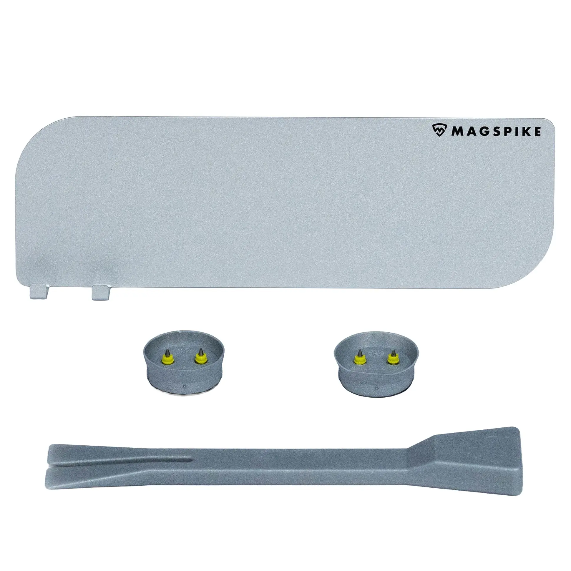 Base Plate with Magnet MagSpike Set M+ with Integrated Hooks, silver