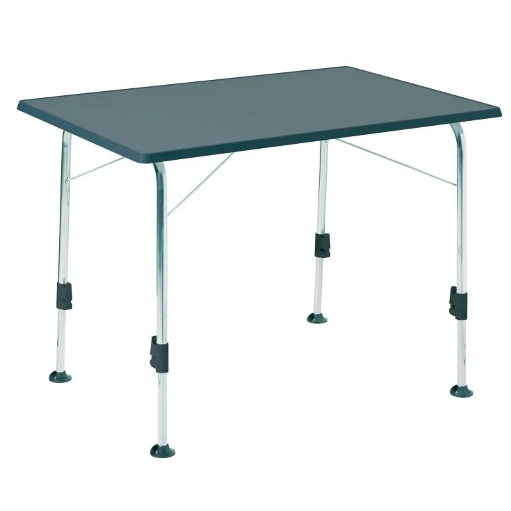 Campingtisch Stabilic 3 in Anthrazit mit rechteckiger Tischplatte und vier höhenverstellbaren Aluminiumbeinen