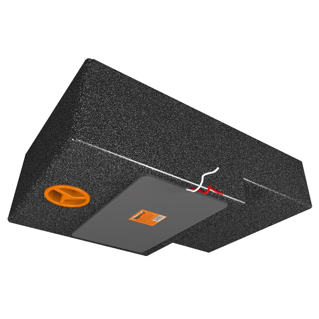 Schwarze Tankheizung ULTRAHEAT mit 38 W, grauer Heizfläche, orangefarbenem ovalem Bauteil und roten Anschlusskabeln