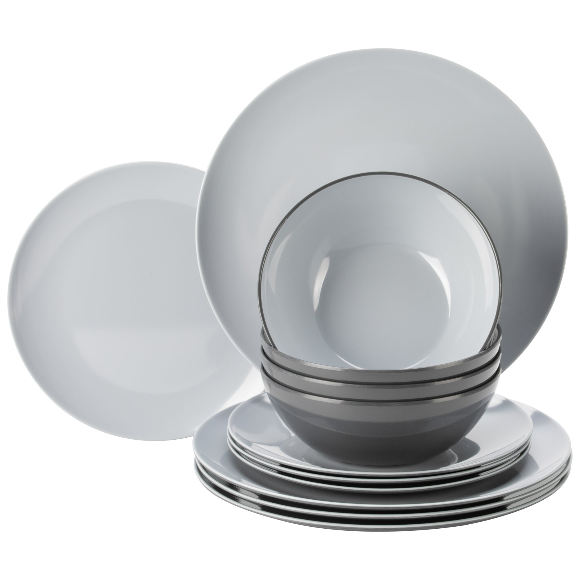 Tableware Set Vivid Line, light grey