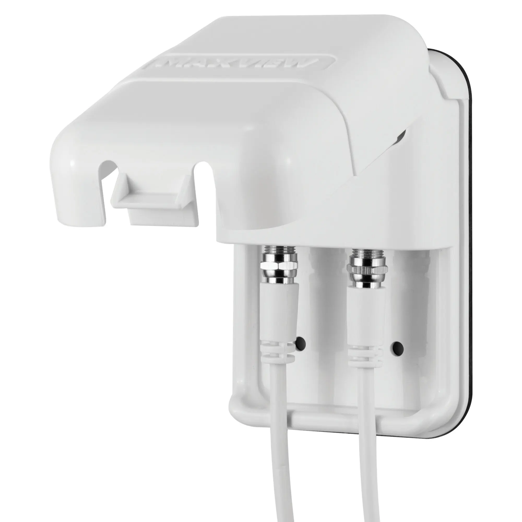 Satellite Exterior Socket  Twin, F- / F-, white