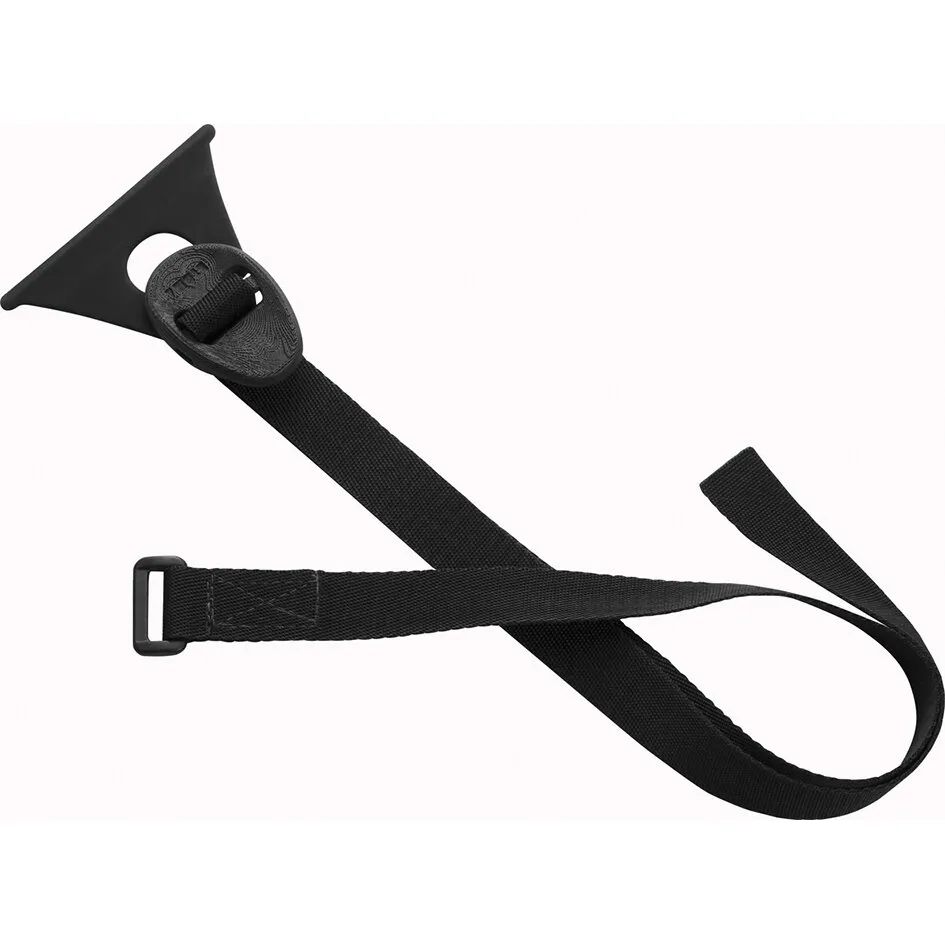 Schwarzes Strap-Set aus gewebtem Gurtband mit Schnalle und ovaler Verstellvorrichtung geschniegelt
