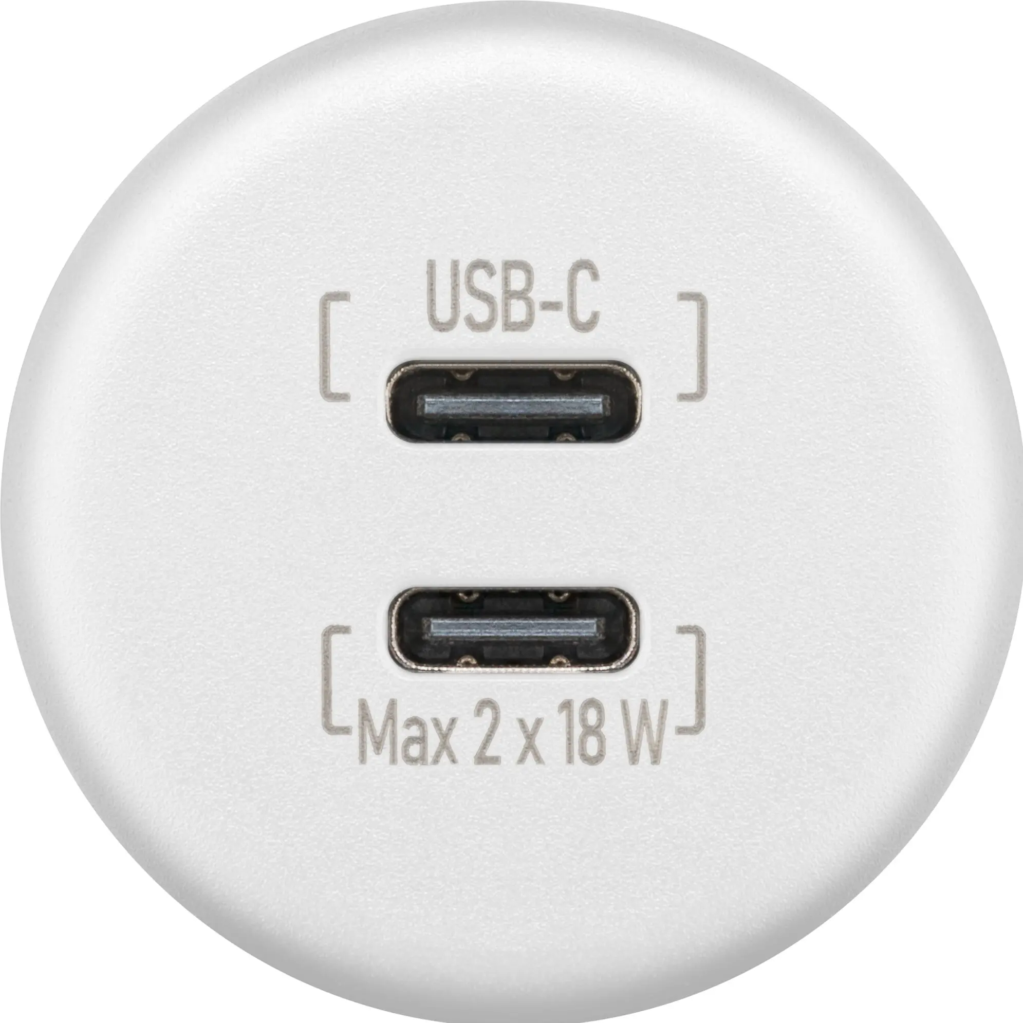 Einbauladegerät Dual USB-C 18 W, weiß