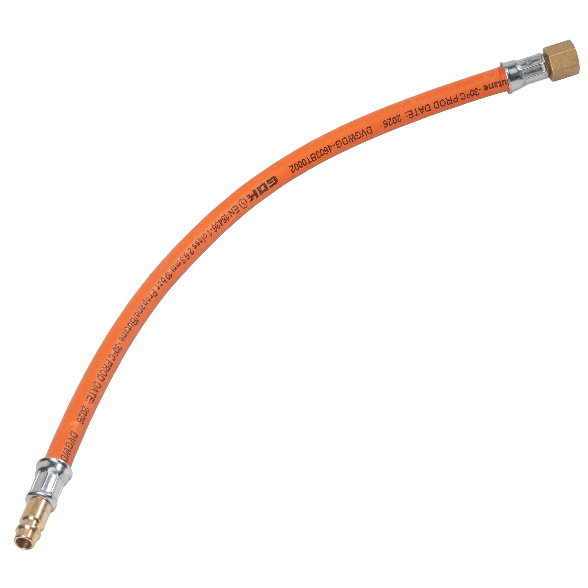 GOK Gas-Mitteldruckschlauchleitung 10 bar M14 x 1,5 ÜM x STN NW 7,2 x 410