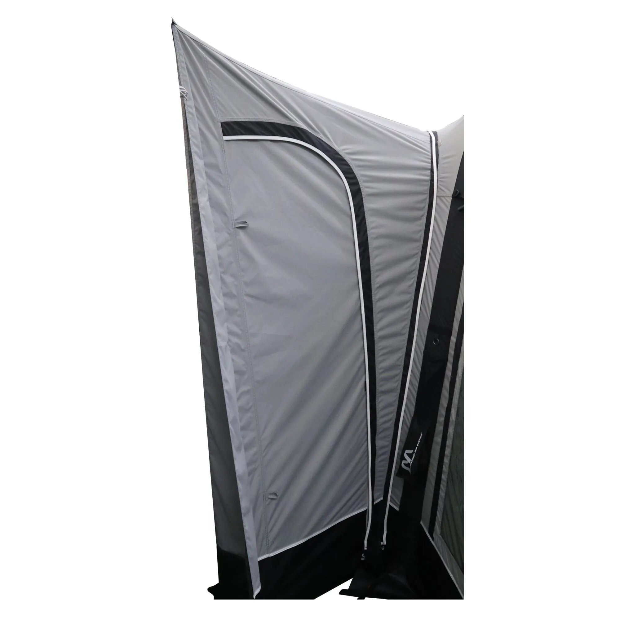Schleuse Aquila Pro, 180–210 cm, in Grau und Schwarz mit Reißverschluss und sichtbarem Innenbereich