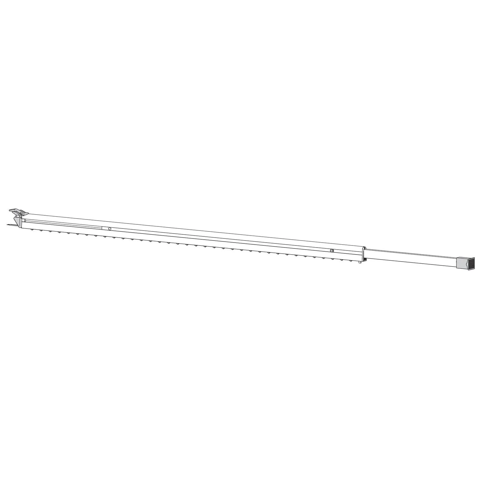 Ausziehbare Spannstange Rafter LED mit integrierter LED-Leiste und Befestigungsklemmen für F45, F80s und Fiamma ZIP Markisen
