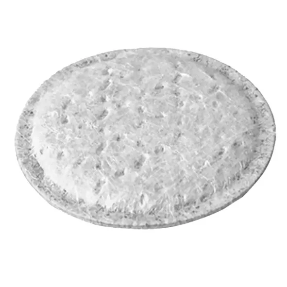 Rundes, weißes Filterpad aus faserigem Material für Gasfilter, einzeln dargestellt, passend im 10er-Set