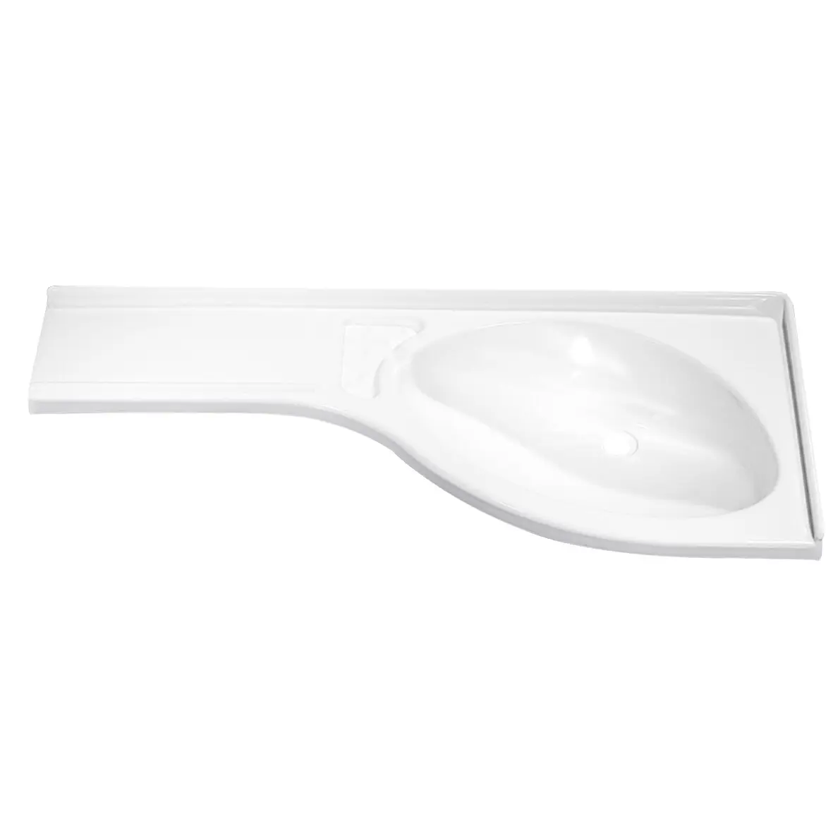 Eckwaschbecken, Ablage links