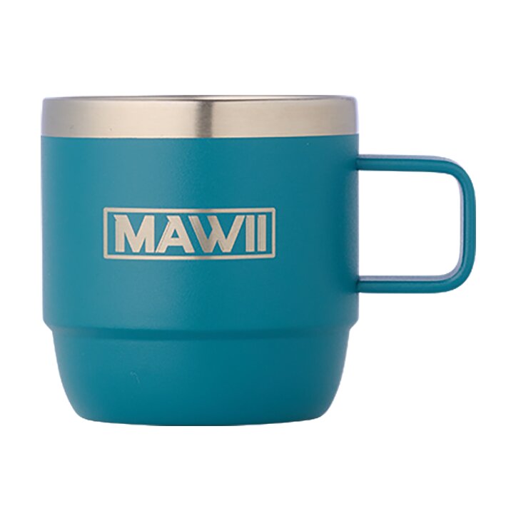 Stainless Steel Espresso Cup with Handle, 177 ml, teal