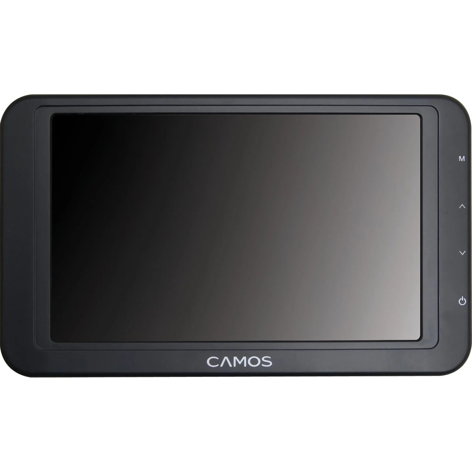 Camos TwinView CM-510 Rückfahrmonitor mit schwarzem Rahmen, großem Display und seitlichen Bedientasten