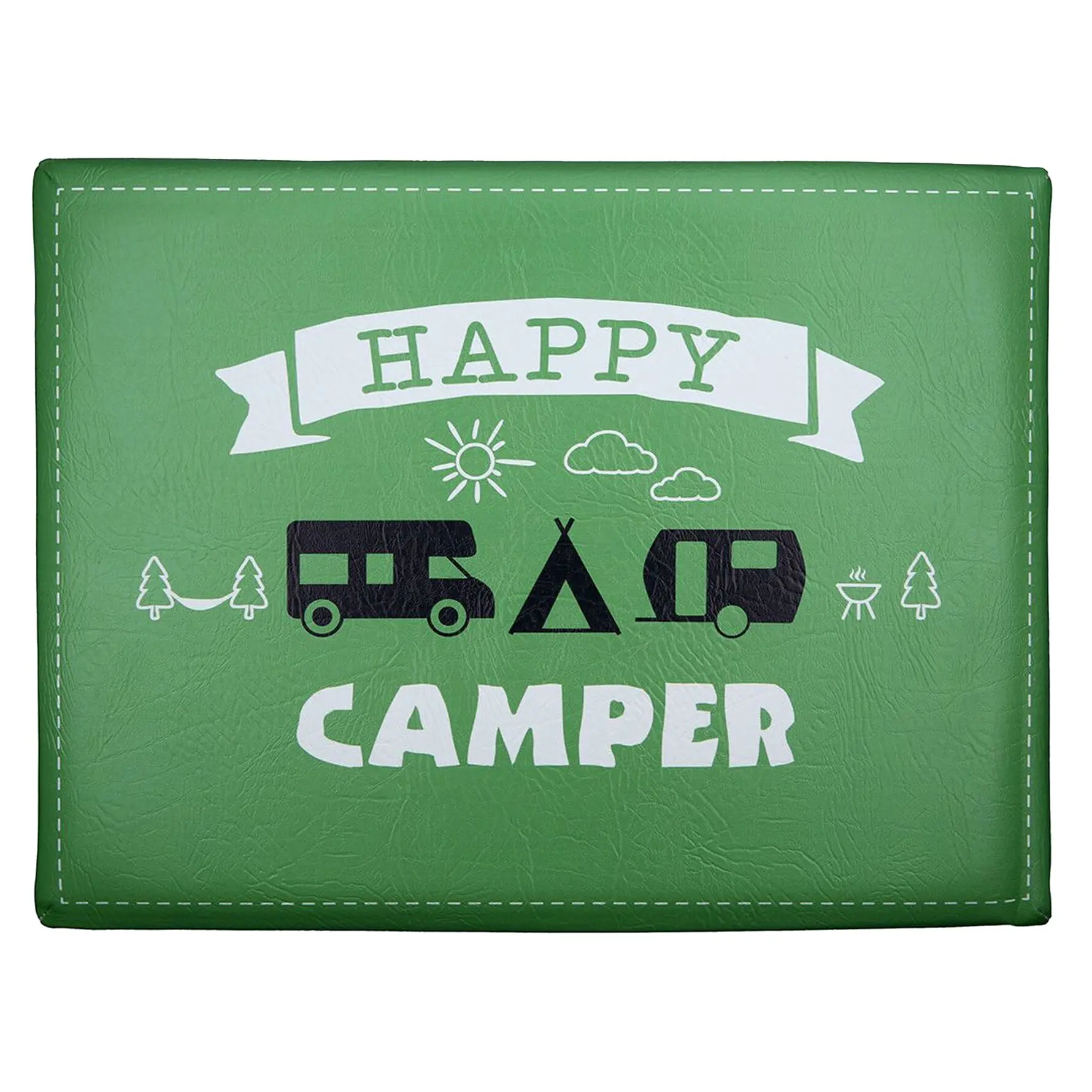 Sitzpolster für Getränkekasten, Happy Camper