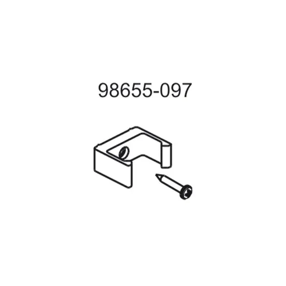 Spannstangenbefestigungskit mit Metallhalterung und Schraube, Artikelnummer 98655-097, Darstellung von zwei Stück