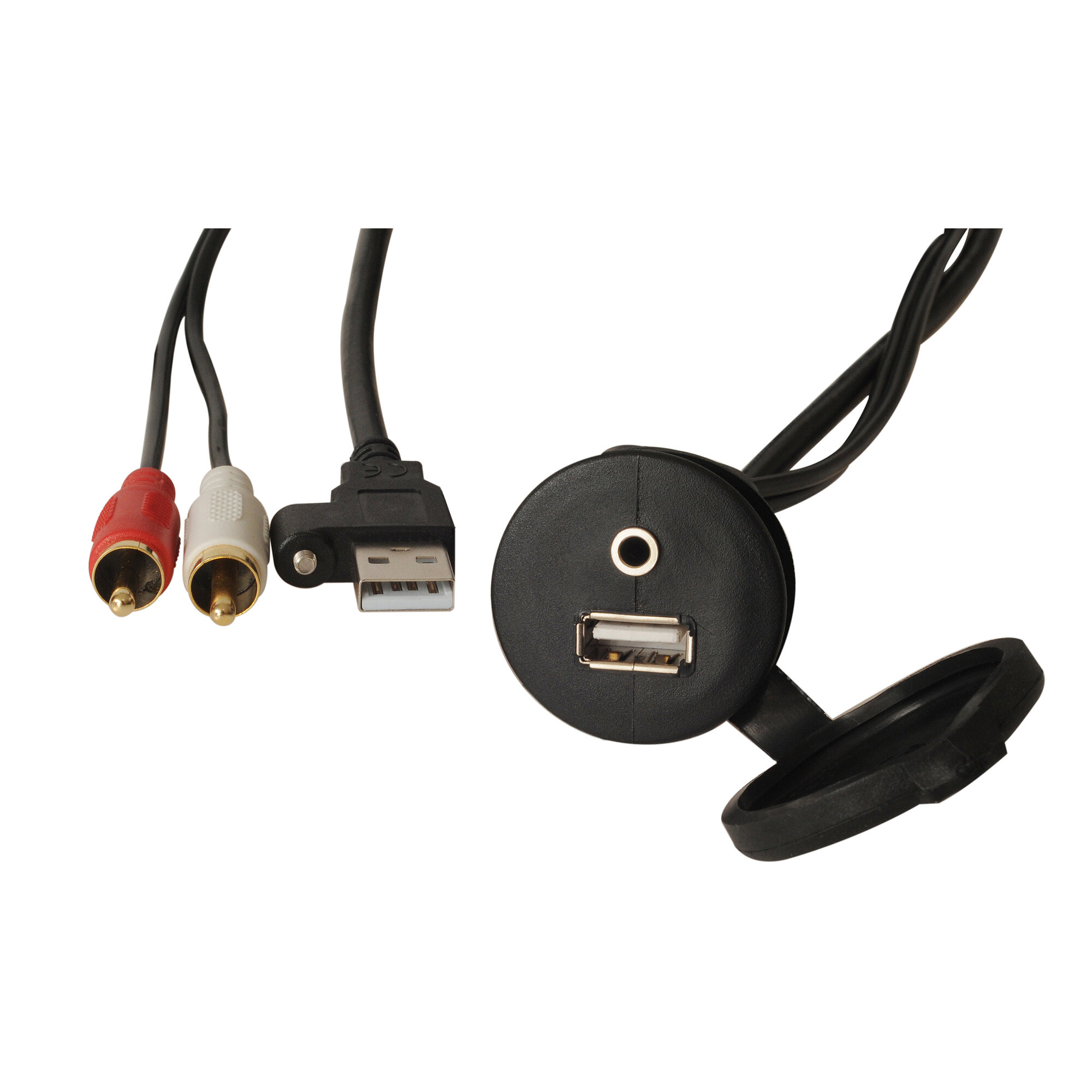 USB-/ AUX-Extension 2 M With Installation Socket
