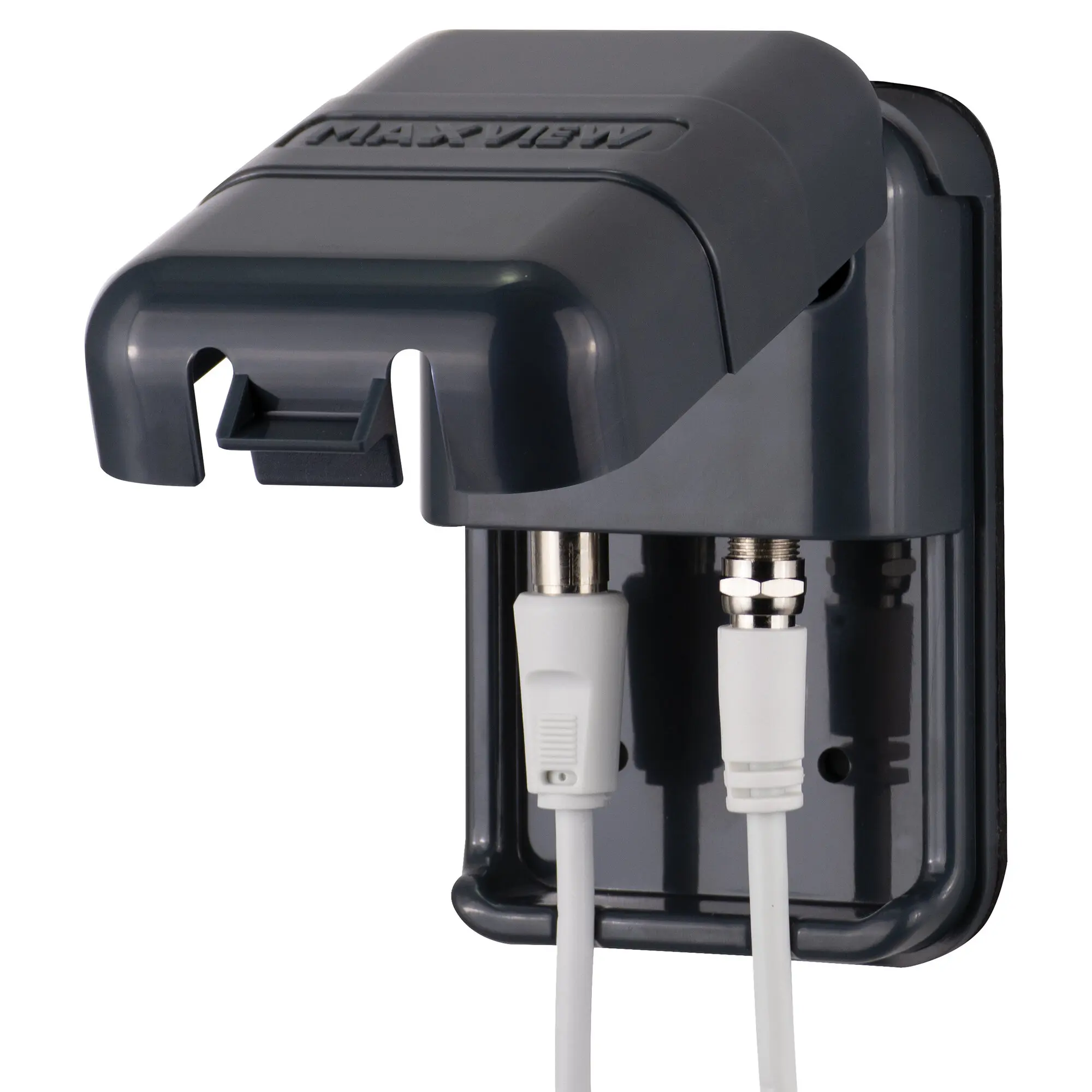Satellite Exterior Socket Twin, F-/Koax, anthracite