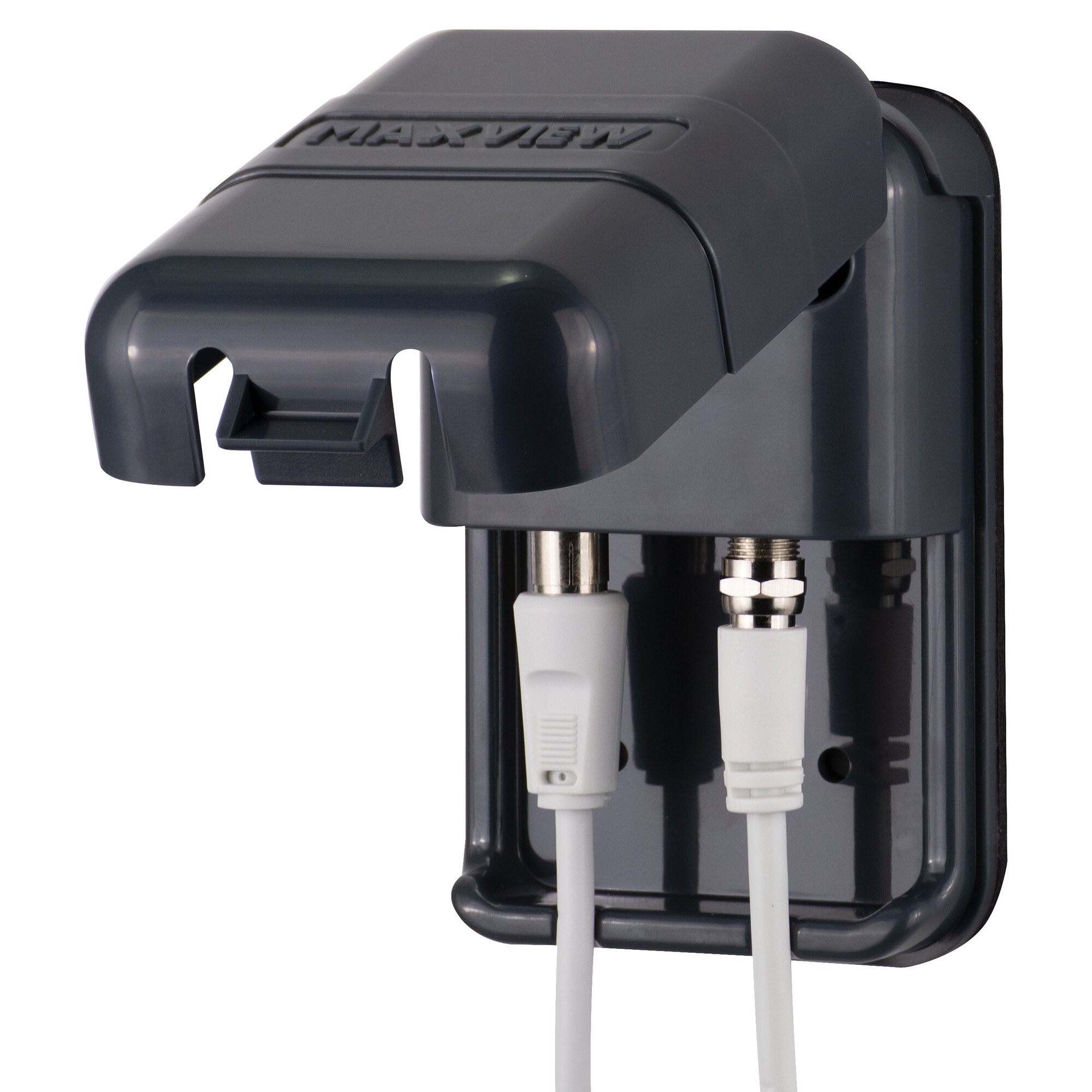 Satellite Exterior Socket Twin, F- / Koax, anthracite