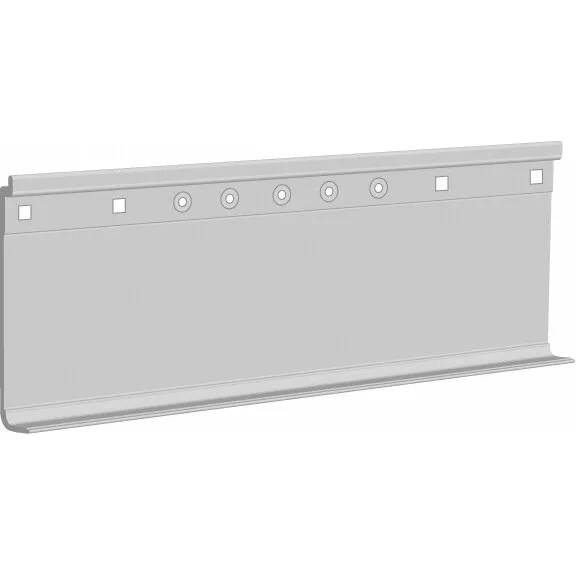 Grauer Markisenadapter AS, 450 cm, als längliche Metallschiene mit Befestigungsbohrungen und Montageöffnungen