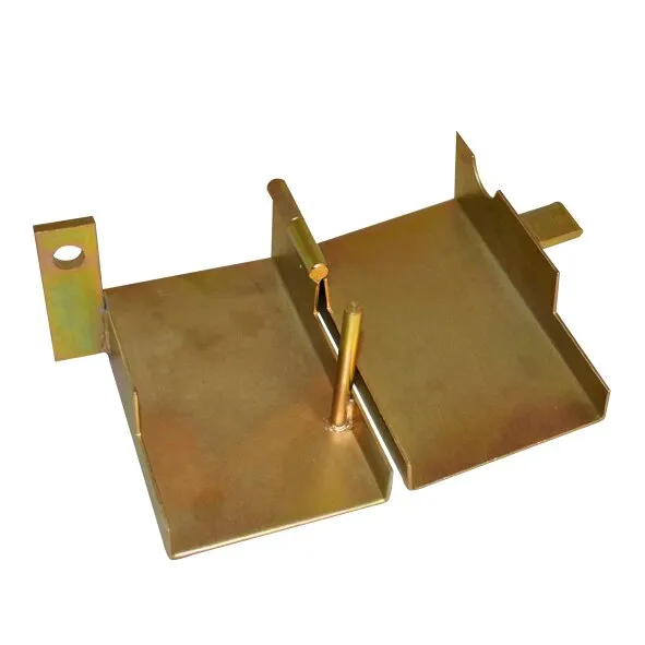 Klappbare Universal-Diebstahlsicherung aus verzinktem Metall mit zwei Platten, Haltebügeln und zentralem Sicherungsstift