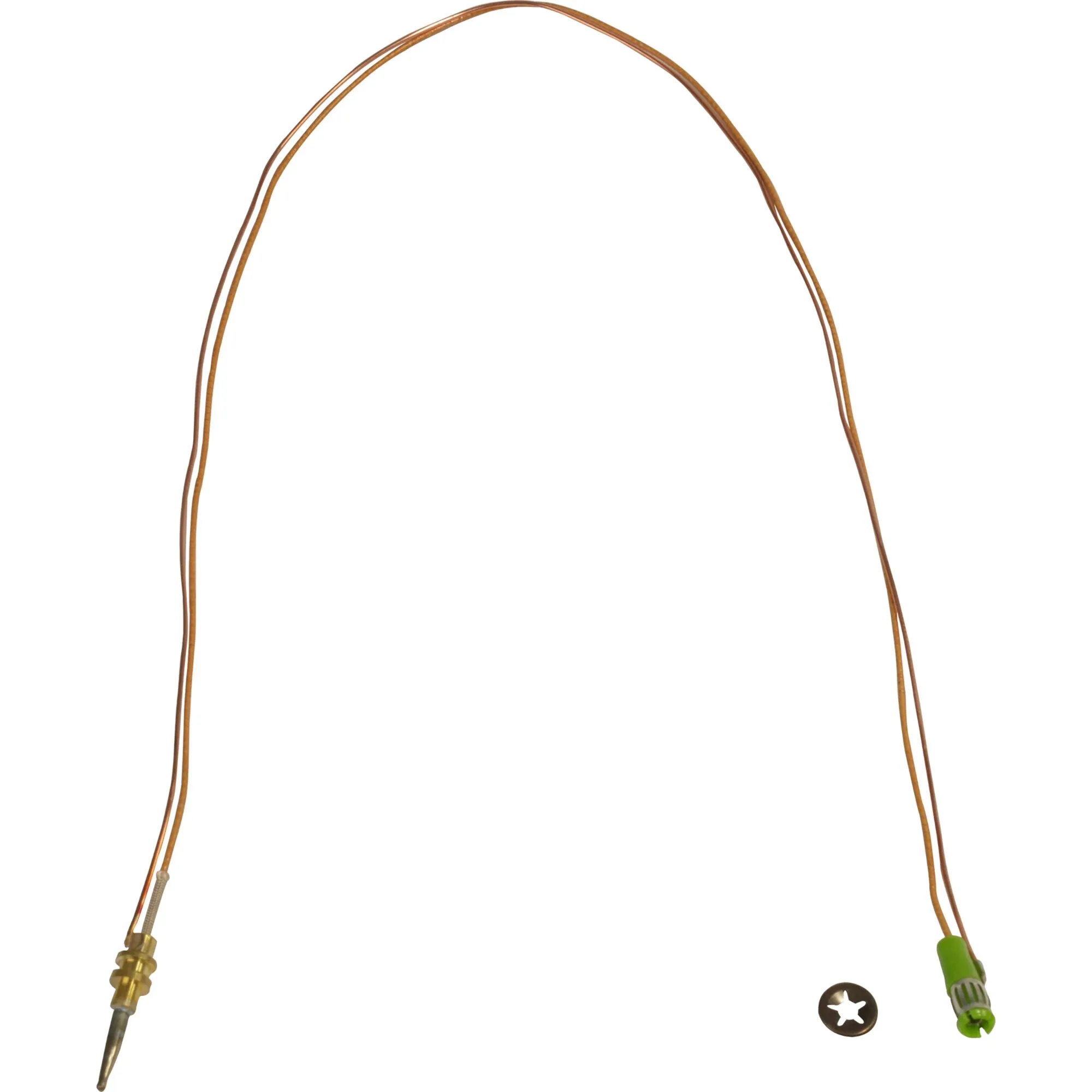 Kupferfarbenes 45-cm-Thermoelement mit Metallspitze, Rundstecker, Befestigungsmutter und separater Schraube für Dometic-Kocher